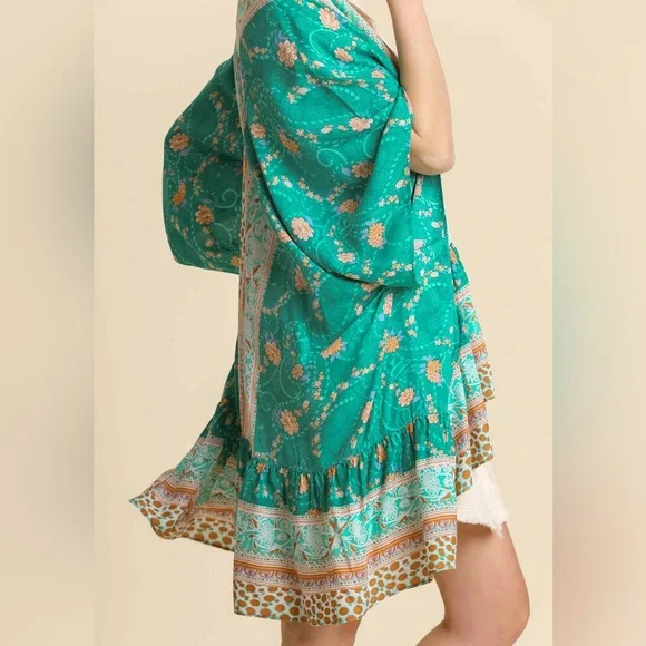 Umgee NWT Boutique Kimono Boho Art Deco Victorian Bohemian Hippy S M L - Picture 9 of 11